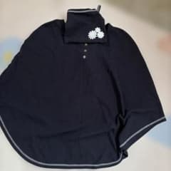 ベビー用 授乳ケープ ポンチョ ネイビー 花モチーフのサムネイル
