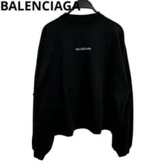 美品 BALENCIAGA 24SS ロゴ刺繍 クルーネック スウェット 短丈 - メルカリ