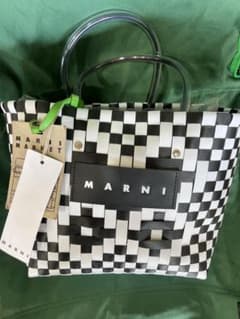 MARNI MARKET かごバッグ チェック柄 - メルカリ