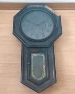 【明治 大正 古時計】希少 柱時計 ゼンマイ時計 ボンボン時計 八角時計 明治 大正 古時計】希少 柱時計 ゼンマイ時計 ボンボン時計 八角時計