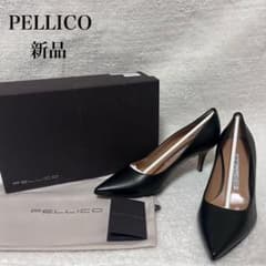 PELLICO】新品 レザー パンプス ブラック 38 - メルカリ
