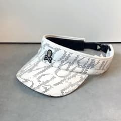 美品 ☆ MARK&LONA モノグラム サンバイザー マーク&ロナ 白 正規品