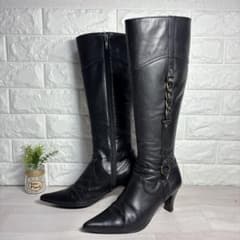NEORHYTHM レザー ロングブーツ ポインテッドトゥ 22.5 EE - メルカリ