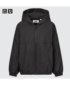 【UNIQLO U】KIDS フーデットブルゾン　160cm 黒のサムネイル
