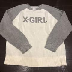 X-girl ラグランニット ロゴセーターのサムネイル
