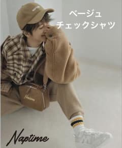Naptime 2020 F/W チェック柄長袖シャツ ベージュ ナップタイム - メルカリ