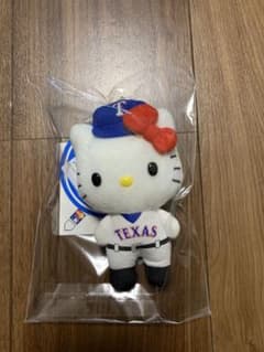 ハローキティ ぬいぐるみ ストラップ テキサスレンジャーズ