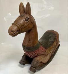 アンティーク ロッキングホース 木馬 木製 馬の郷土玩具 ベビー キッズ
