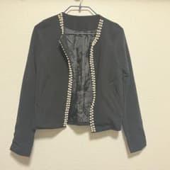 ブラック パール装飾 ジャケット Mサイズのサムネイル