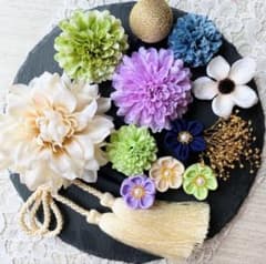 髪飾りセット つまみ細工 造花 タッセルのサムネイル