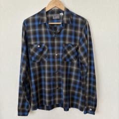 JOE McCOY ☆リアルマッコイズ ☆オンブレチェックシャツ☆青黒☆ L