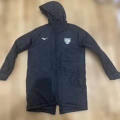 Mizuno フード付きベンチコート ブラック　社会人サッカー　ORAN袋井 Mizuno フード付きベンチコート ブラック 社会人サッカー ORAN袋井