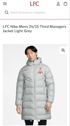 リバプールFC⭐️Nike⭐️Mens⭐️24/25⭐️ダウンジャケット⭐️ライトグレー