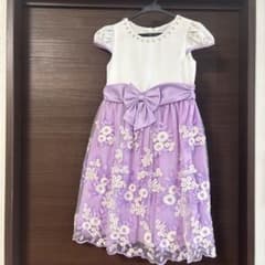 マザウェイズ フォーマルドレス 130cm紫色 花柄刺繍のサムネイル
