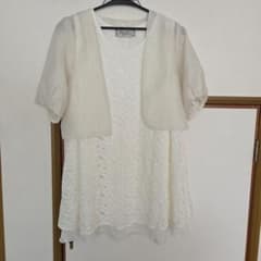ホワイトレースノースリーブチュニック ボレロ | Mercari