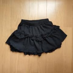 美品 バースデイ RELA. インナーパンツ付き フリル スカート 120 黒