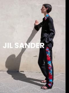 新品 JIL SANDER 立体花刺繍 ウールスラックス - メルカリ