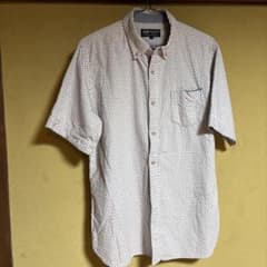 BEAMS HEART 半袖シャツ Lサイズ ドット柄 白 ボタンダウンのサムネイル
