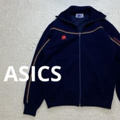 80s 激レア アシックス レコーダー トラックジャケット 紺 M 日本製 美