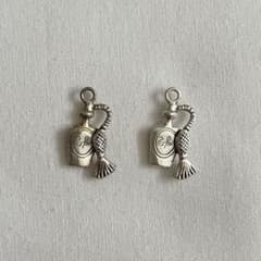 【2個】香水瓶 シルバー チャーム パーツ アンティーク ハンドメイド デコ - 2