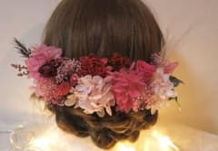 髪飾りプリザーブドフラワードライフラワー卒業式成人式前撮り⑰ピンク～ベビーピンクのサムネイル
