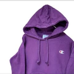 ワンポイントロゴ　チャンピオンchampion プルオーバーパーカー パープルのサムネイル