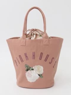 PINK HOUSE トートバッグ ホワイトローズ ピンク - メルカリ