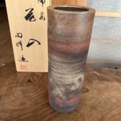 備前焼 陶芸 花入 筒型 共箱付き 長期保管 23㎝×8㎝ - メルカリ