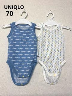 未使用品 ユニクロ 肌着  総柄 70サイズ　2枚セットのサムネイル