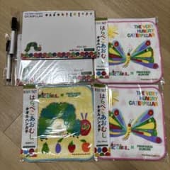 はらぺこあおむし タオルハンカチ3枚、ホワイトボード2個セットのサムネイル