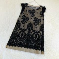 ALILA ALILA ワンピース 総レース 膝丈ワンピース ベージュフォーマル