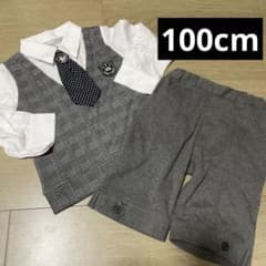 【超美品】フォーマルスーツ 100cm グレーとホワイト　男の子のサムネイル