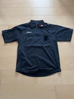 asics ハンドボール審判用 レフリーシャツ 半袖 ブラックのサムネイル