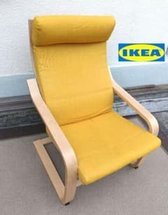 IKEA ポエング POÄNG マスタードイエロー リクライニングチェア - メルカリ