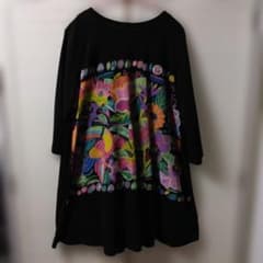 トクコ・プルミエヴォル☆美品！ドロスト入り Aラインチュニック☆黒