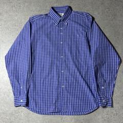 HERMES BDチェックシャツ ブルー 胸刺繍 15 3/4 フランス製