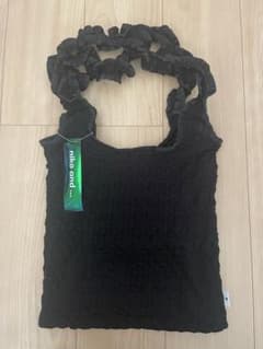 【美品】ニコアンド　オリジナルアソートフリルトートバッグ　ブラックのサムネイル