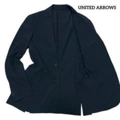 UNITED ARROWS ウールシルク シアサッカージャケット ネイビー 44のサムネイル