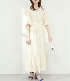 【natural couture】涼しげワッシャーカシュクールワンピースのサムネイル