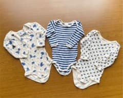 プチバトー⭐︎肌着 ロンパース　12m 3枚セットのサムネイル