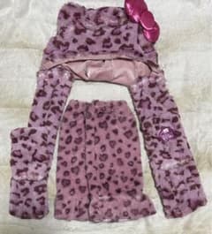 ピンクヒョウ柄ファー帽子のサムネイル