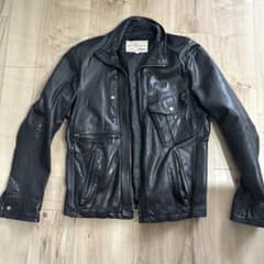 AVIREX レザーシングルライダースジャケット L ブラック - メルカリ
