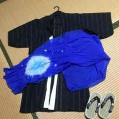 お値下げしました☆子ども（男の子）浴衣三点セットのサムネイル