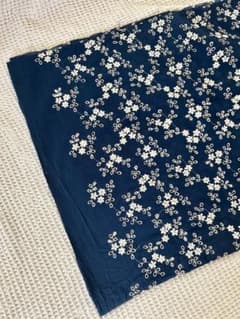 美刺繍　コットン刺繍ネイビー生地 140cm ×2Mのサムネイル