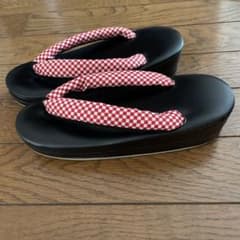 草履　白×赤鼻緒のサムネイル