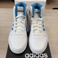 adidas ハイカットスニーカー ホワイト/ブルー21.5cm新品未使用です♪のサムネイル