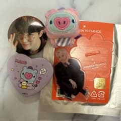 BT21 파미마 한정 봉제인형 배지 mang 악스타 캔 배지