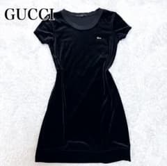 ✨極美品✨ GUCCI ベロア ワンピース ミニ丈 半袖 ブラック S - メルカリ