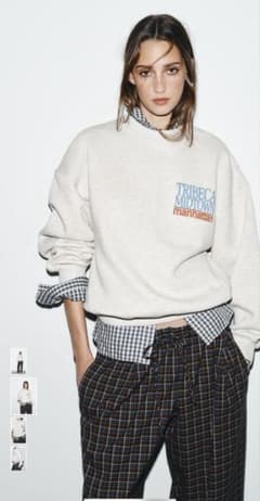 ZARA スウェットシャツコントラストテキスト　完売のサムネイル