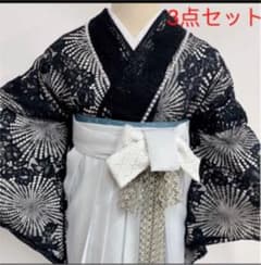 袴　振袖　成人式　卒業式　黒　白のサムネイル